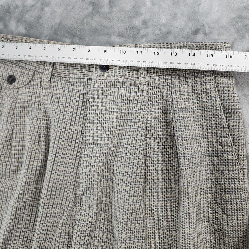 Vintage Lee Casuals Pants Womens 14* Gray Plaid High Rise Pleated Tapered Preppy - Picture 10 of 14
